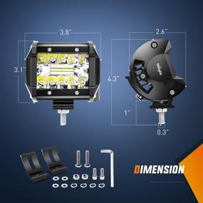 img 3 attached to 💪 Мощные прожекторы Nilight 4 дюйма для внедорожников: тройной ряд флуд-спот комбо, 6000LM, идеально подходят для грузовиков, лодок - 2 года гарантии
