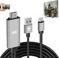 4k hd video hdmi adapter usb type c cable mhl converter for samsung galaxy s20 s10 s9 note 20, lg g8 g5, android phone, ipad pro, imac, macbook, dell - mirroring, charging to monitor, projector, tv logo