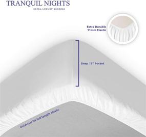 img 2 attached to 🛏️ 1000 Thread Count Full Size Cotton Sheet Set, White - 4 Piece 100% Supima Cotton Sheets - Soft, Silky & Luxurious Sateen Weave, Fits Mattress Up to 20 inches Deep Pocket - Tranquil Nights