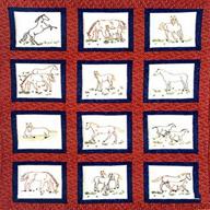 decorate with elegance: jack dempsey themed stamped white quilt blocks featuring majestic horses - set of 12 | 9"x9 logo