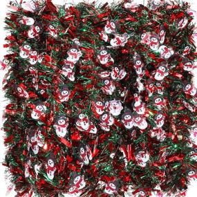 img 4 attached to 🎄 EBOOT 6 Pc. 39.4 Ft Christmas Tinsel Garland Set | Colorful Metallic Twist Snowman Chunky Tinsel for Christmas Decor & Party Supplies