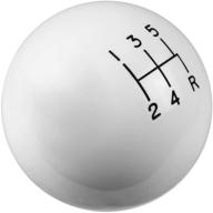 enhance your driving experience with lt sport 5-speed manual transmission stick shift knob: white ball with black gear lever cover logo