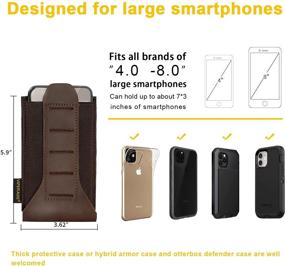 img 2 attached to 📱 VIPERADE FB3P Nylon Cell Phone Holster: Ultimate Leather Phone Holster for All 4″ -8″ Large Smartphones (Brown)