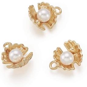 img 4 attached to 🐚 Pandahall 100pcs Seashell Pearl Conch Charms: Stunning Gold Tone Shell Pendants with Imitation Pearl - Perfect for Jewelry Making & Clothing Decoration