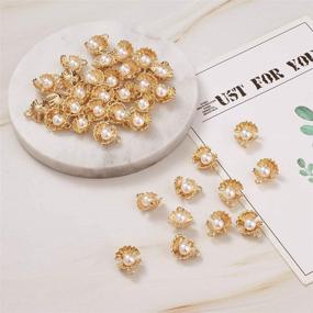 img 2 attached to 🐚 Pandahall 100pcs Seashell Pearl Conch Charms: Stunning Gold Tone Shell Pendants with Imitation Pearl - Perfect for Jewelry Making & Clothing Decoration