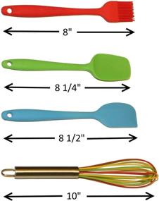img 3 attached to 🧑 Chefocity Kids Baking Set - Durable 4-Piece Silicone Kitchen Tools for Kids or Adults - Whisk, Basting Brush, Scraper, Spatula - Includes Chefocity eBook