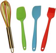 🧑 chefocity kids baking set - durable 4-piece silicone kitchen tools for kids or adults - whisk, basting brush, scraper, spatula - includes chefocity ebook logo