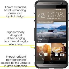 img 1 attached to 📱 Amzer HTC One E9 Plus Hybrid Warrior Case - Shockproof & Durable, Black/Black - Retail Packaging Included