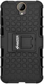 img 2 attached to 📱 Amzer HTC One E9 Plus Hybrid Warrior Case - Shockproof & Durable, Black/Black - Retail Packaging Included