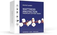 🛏️ premium cotton terry cloth waterproof mattress protector | block dust mites & allergens | machine washable | queen size logo