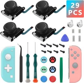 img 4 attached to 🎮 Enhance Your Gaming Experience with 4 Pack Joycon Joysticks - Replacement Analog Thumb Sticks for Nintendo Switch Joycon and Switch Lite, Complete with Metal Buckles, Screwdrivers, Pry Tools, and Thumb Grip Caps!