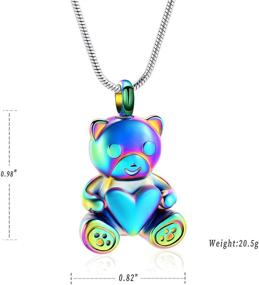 img 2 attached to 🐻 Stainless Steel Teddy Bear Pet Urn Pendant - Memorial Ash Keepsake Cremation Jewelry Necklace