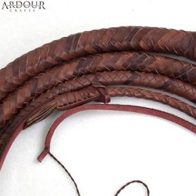 img 1 attached to 🐂 Ardour Crafts Brown Bull Whip - Genuine Cow Hide Leather Custom BULLWHIP (04 to 12 Feet) - 12 Plaits, Belly and Bolster Construction