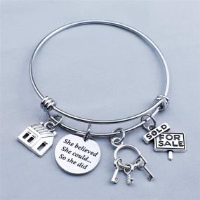 img 1 attached to 🔑 Realtor Gift - She Believed She Could Bracelet: Real Estate Agent Jewelry, Inspirational Appreciation Gift (She Believe Realtor BR)