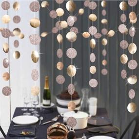 img 1 attached to 🥂 Shimmering Glitter Champagne Gold Decorations: Enhance your Party Space with Decor365 Paper Circle Dots Garland and Streamers – Perfect for Weddings, Bachelorette, Bridal Showers, Christmas, New Year, Home, Engagement