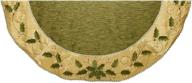 🎄 kurt adler 54" holly leaves embroidered treeskirt in green and gold логотип