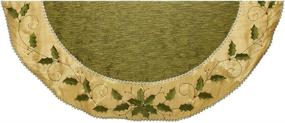 img 4 attached to 🎄 Kurt Adler 54" Holly Leaves Embroidered Treeskirt in Green and Gold