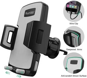 img 2 attached to 📱 Universal Car Phone Mount Holder, Quntis Cell Phone Stand Cradle with 360° Rotation for iPhone Xs XR X 8 7 6 Plus Samsung S10 S9 S8 Plus LG Motorola Pixel Nexus - Car Air Vent Compatible