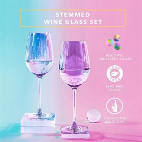 img 3 attached to 🐉 Iridescent Crystal Dragon Glassware Wine Glasses: Elegant Set of 2, Perfect Christmas Gift in Premium Packaging!