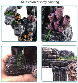 img 2 attached to 🏛️ Ancient Ruins Aquarium Ornament Roman Columns, Resin Betta Fish Tank Rock Cave Decor Hideout - Tfwadmx Ideal for Fish and Shrimp Habitat