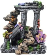 🏛️ ancient ruins aquarium ornament roman columns, resin betta fish tank rock cave decor hideout - tfwadmx ideal for fish and shrimp habitat logo