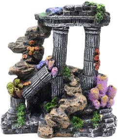 img 4 attached to 🏛️ Ancient Ruins Aquarium Ornament Roman Columns, Resin Betta Fish Tank Rock Cave Decor Hideout - Tfwadmx Ideal for Fish and Shrimp Habitat