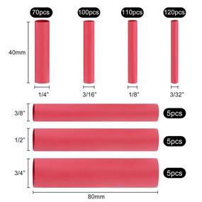 img 3 attached to 415 PCS 3:1 Red Heat Shrink Tubing Assortment Kit Large Diameter 7 Size