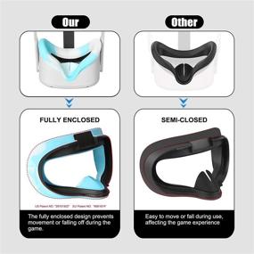 img 3 attached to 🔵 Eyglo VR Face Silicone Cover for Oculus Quest 2 - Sweatproof Washable Light Blocking Headset Face Pad Cushion, Bluemixed - Enhancing Oculus Quest 2 Accessories