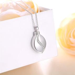 img 1 attached to 💖 DAPOCHONG 925 Sterling Silver Forever in My Heart Cremation Jewelry: Women's Pendant Necklace with Ashes Keepsake Urns - 20 Inch Rolo Chain