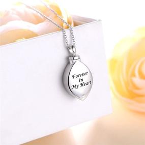 img 2 attached to 💖 DAPOCHONG 925 Sterling Silver Forever in My Heart Cremation Jewelry: Women's Pendant Necklace with Ashes Keepsake Urns - 20 Inch Rolo Chain