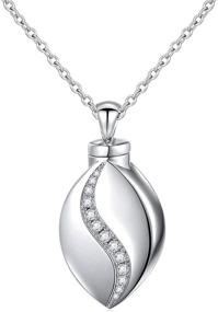 img 4 attached to 💖 DAPOCHONG 925 Sterling Silver Forever in My Heart Cremation Jewelry: Women's Pendant Necklace with Ashes Keepsake Urns - 20 Inch Rolo Chain