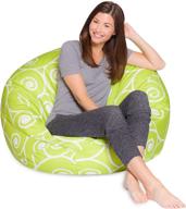 🪑 x-large posh beanbags lime and white swirls bean bag chair - 48in logo