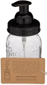 img 2 attached to 🧼 Jarmazing Products Mason Jar Foaming Soap Dispenser - Black - 16oz Ball Mason Jar - One Pack - Ideal for Effortless Handwashing!