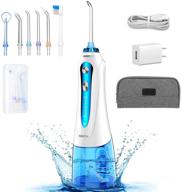 💦 h2ofloss cordless water dental flosser - rechargeable, ipx7 waterproof portable oral irrigator for home travel - 5 modes, 6 jet tips - family, braces & bridges care - 2021 newest version logo