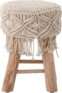 🪑 bloomingville natural macrame stool crafted with mango wood logo