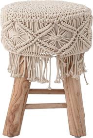 img 4 attached to 🪑 Bloomingville Natural Macrame Stool crafted with Mango Wood