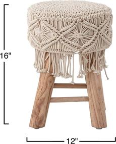 img 2 attached to 🪑 Bloomingville Natural Macrame Stool crafted with Mango Wood