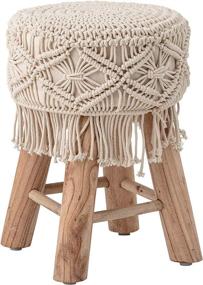 img 1 attached to 🪑 Bloomingville Natural Macrame Stool crafted with Mango Wood