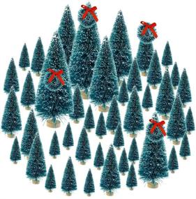 img 4 attached to Enhance your Christmas Decor with 🎄 Topbuti 48 Pcs Mini Bottle Brush Trees