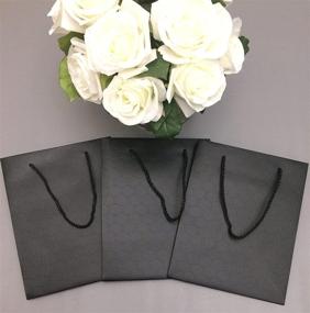 img 4 attached to Black Gift Bags with Handles - 12 pcs of Medium 8x5X10 Luxury Paper Shopping Bags: Premium Quality, Heavy Duty, Modern, Fancy, Matte, Elegant & Embossed - Perfect for Wedding, Guests, Birthday, Bridal, Baby Shower & Merchandise