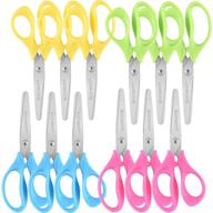 🖇️ kuoniiy 5" left-handed kids scissors, soft comfort-grip handles - assorted colors, 12 pack: efficient cutting tools for lefties! logo