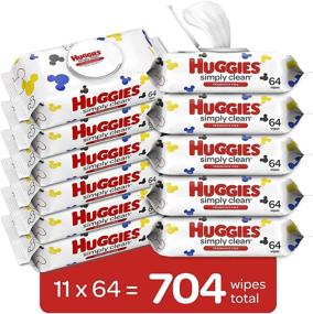 img 3 attached to 🧻 Huggies Simply Clean Unscented Baby Wipes - 704 Fragrance-Free Diaper Wipes in 11 Flip Lid Packs