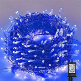 img 4 attached to 🔵 LJLNION 300 LED String Lights Outdoor Indoor - Ultra Bright 98.5FT Christmas Lights with 8 Lighting Modes - Waterproof Fairy Lights for Holiday Wedding Party Bedroom Decorations (Blue)