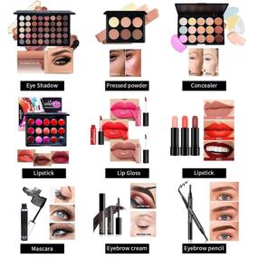 img 1 attached to 💄 Makeup Kit for Women Beginners - Comprehensive All-in-One Cosmetic Gift Set incl. Eyeshadow Palette, Lipstick, Blush, Foundation, Concealer, Face Powder, Lipgloss (KIT003)