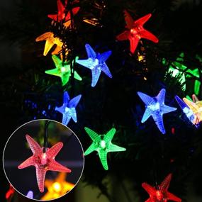 img 3 attached to Outdoor Lights Solar String Lights 21 Ft 30 LED Multicolor Starfish Garden Lights 8 Lighting Modes Waterproof Fairy Lights String Lights Patio Terrace Camping Holiday Decoration (Starfish)