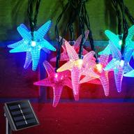 outdoor lights solar string lights 21 ft 30 led multicolor starfish garden lights 8 lighting modes waterproof fairy lights string lights patio terrace camping holiday decoration (starfish) логотип