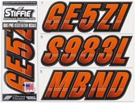 🚤 stiffie techtron orange/black 3" alpha-numeric registration id numbers for boats & watercraft: stickers decals collection logo