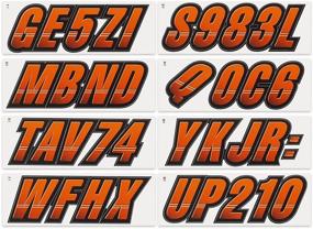 img 2 attached to 🚤 STIFFIE Techtron Orange/Black 3" Alpha-Numeric Registration ID Numbers for Boats & Watercraft: Stickers Decals Collection