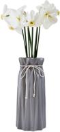 🏺 gray mozing ceramic vase - contemporary flower vases for rustic home décor, farmhouse living room - perfect shelf décor, dining table centerpiece, bookshelf, mantle, kitchen logo