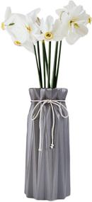 img 4 attached to 🏺 Gray Mozing Ceramic Vase - Contemporary Flower Vases for Rustic Home Décor, Farmhouse Living Room - Perfect Shelf Décor, Dining Table Centerpiece, Bookshelf, Mantle, Kitchen